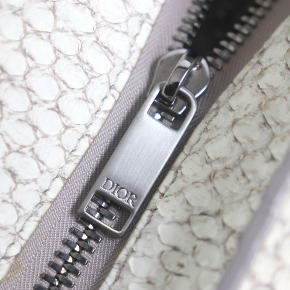 White Leather Dior Saddle Bag