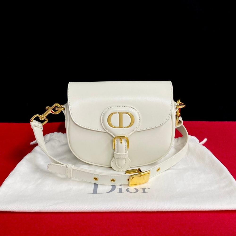 White Leather Dior Shoulder Bag