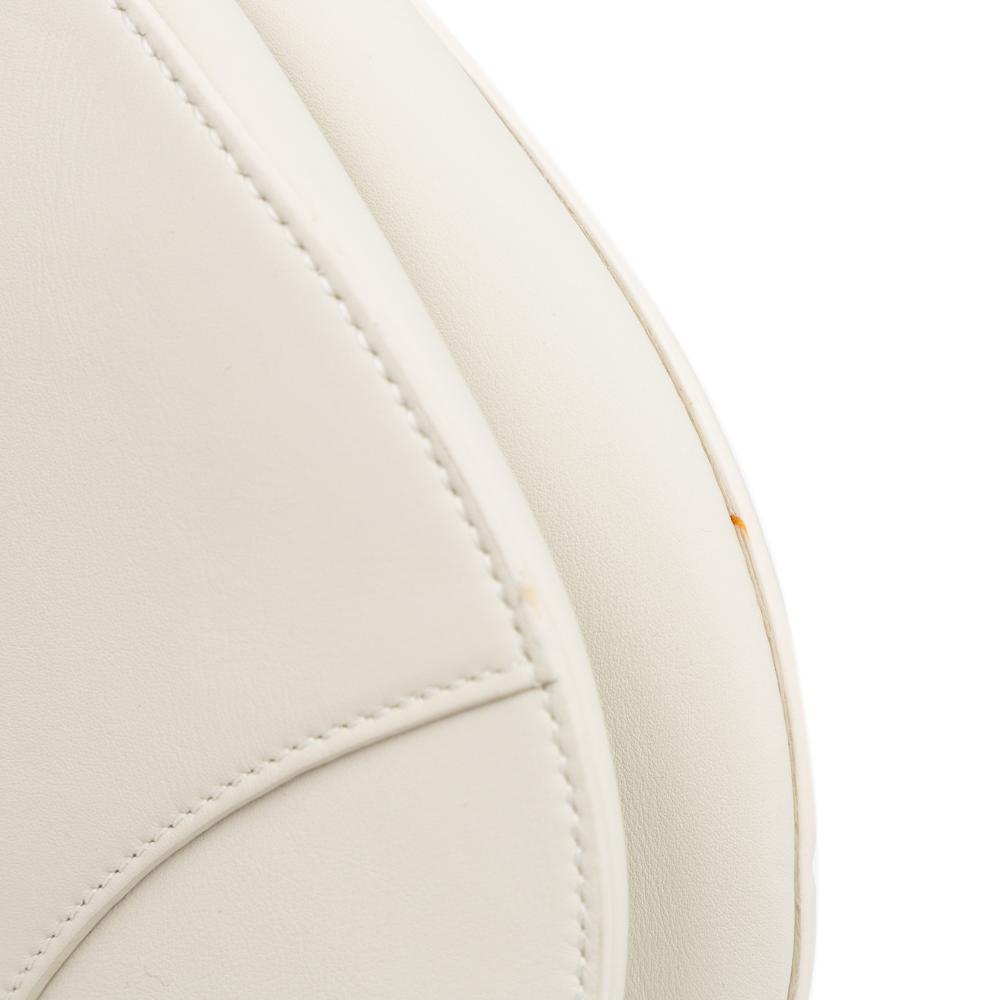 White Leather Dior Saddle Bag