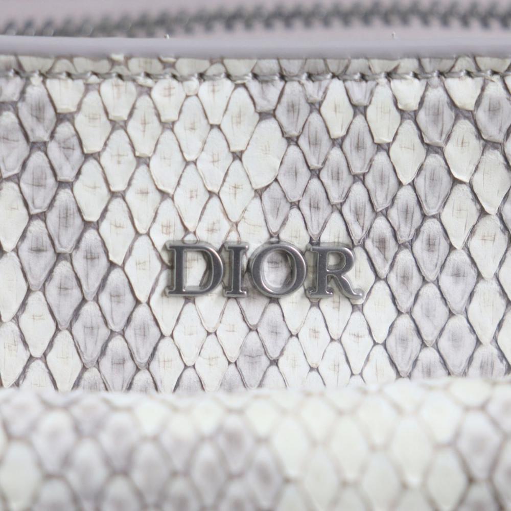 White Leather Dior Saddle Bag