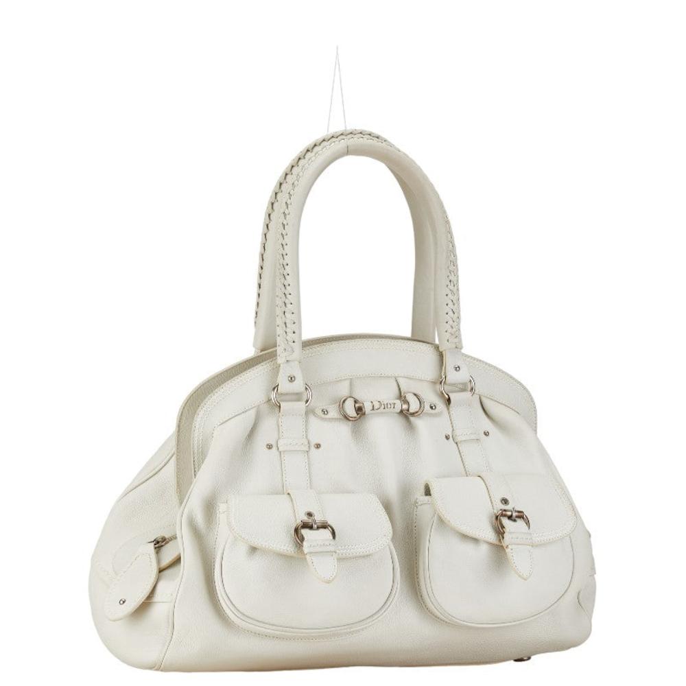 White Leather Dior Tote