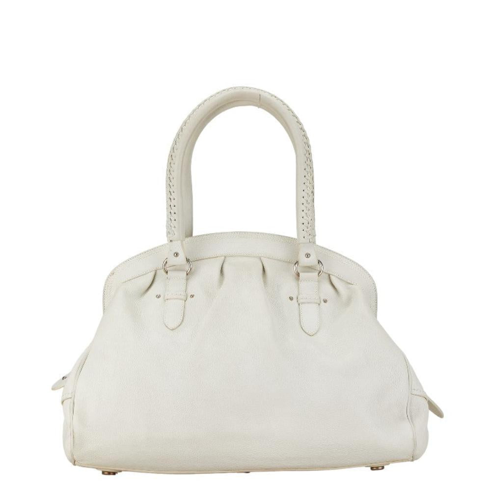 White Leather Dior Tote