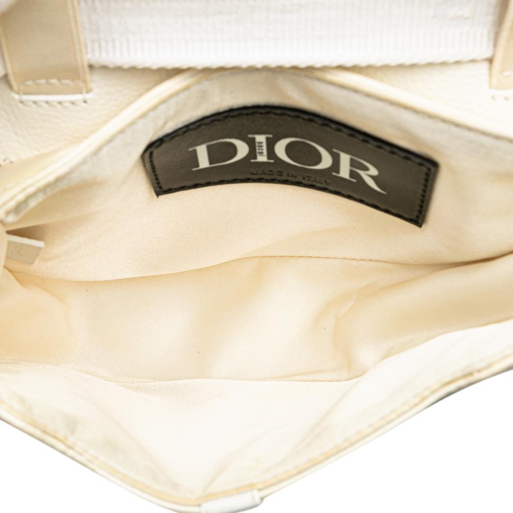 White Nylon Dior Saddle Bag