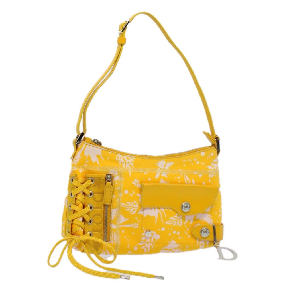 Yellow Canvas Dior Shoulder Bag