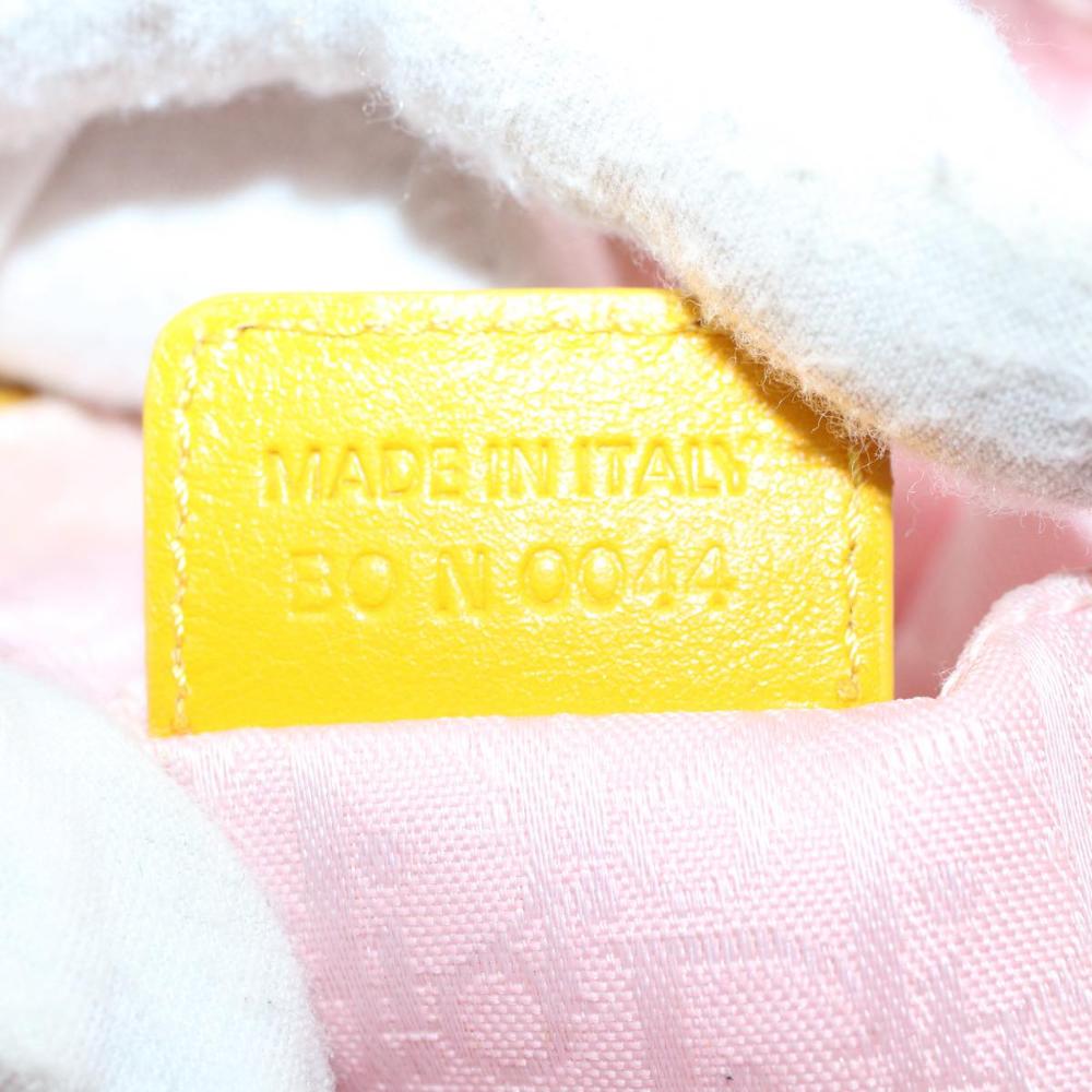 Yellow Canvas Dior Shoulder Bag