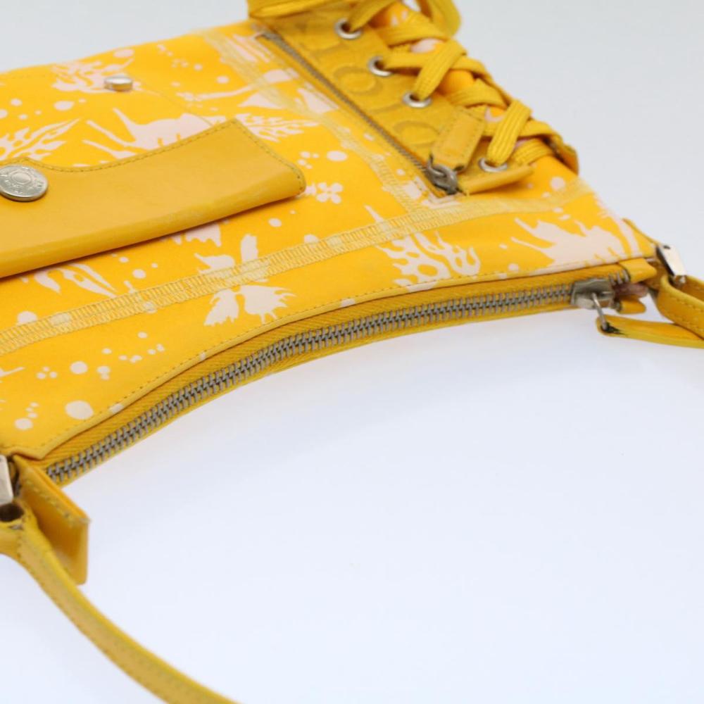 Yellow Canvas Dior Shoulder Bag