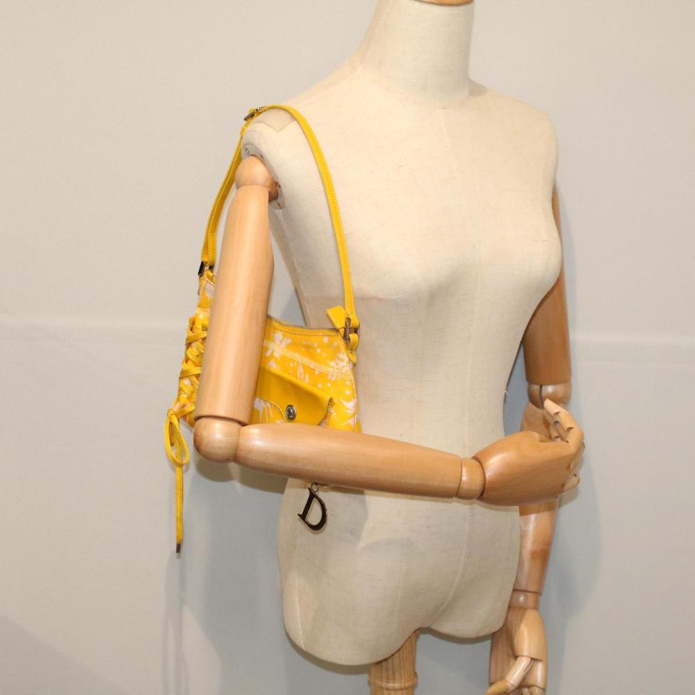 Yellow Canvas Dior Shoulder Bag