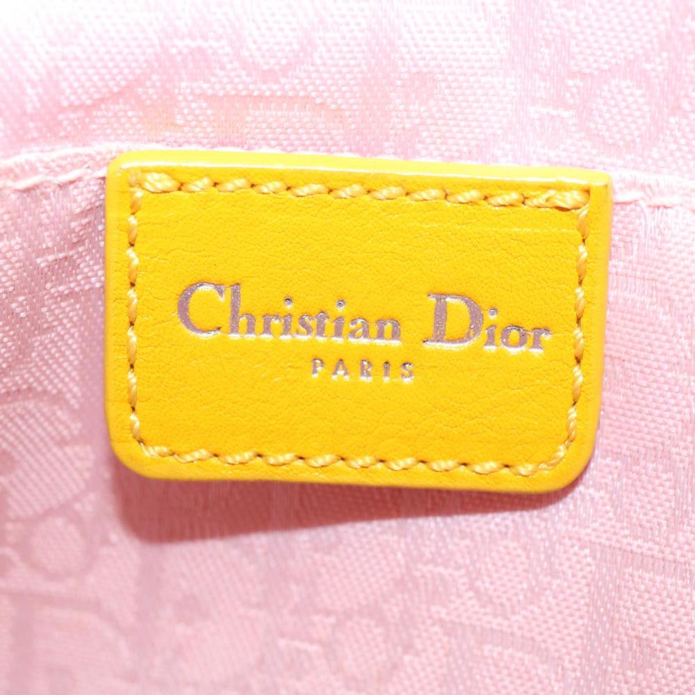 Yellow Canvas Dior Shoulder Bag