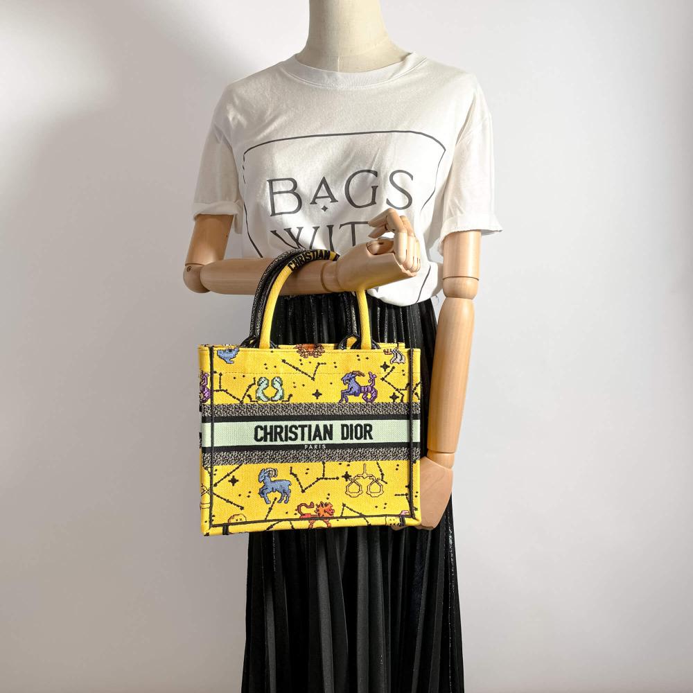 Yellow Canvas Dior Tote
