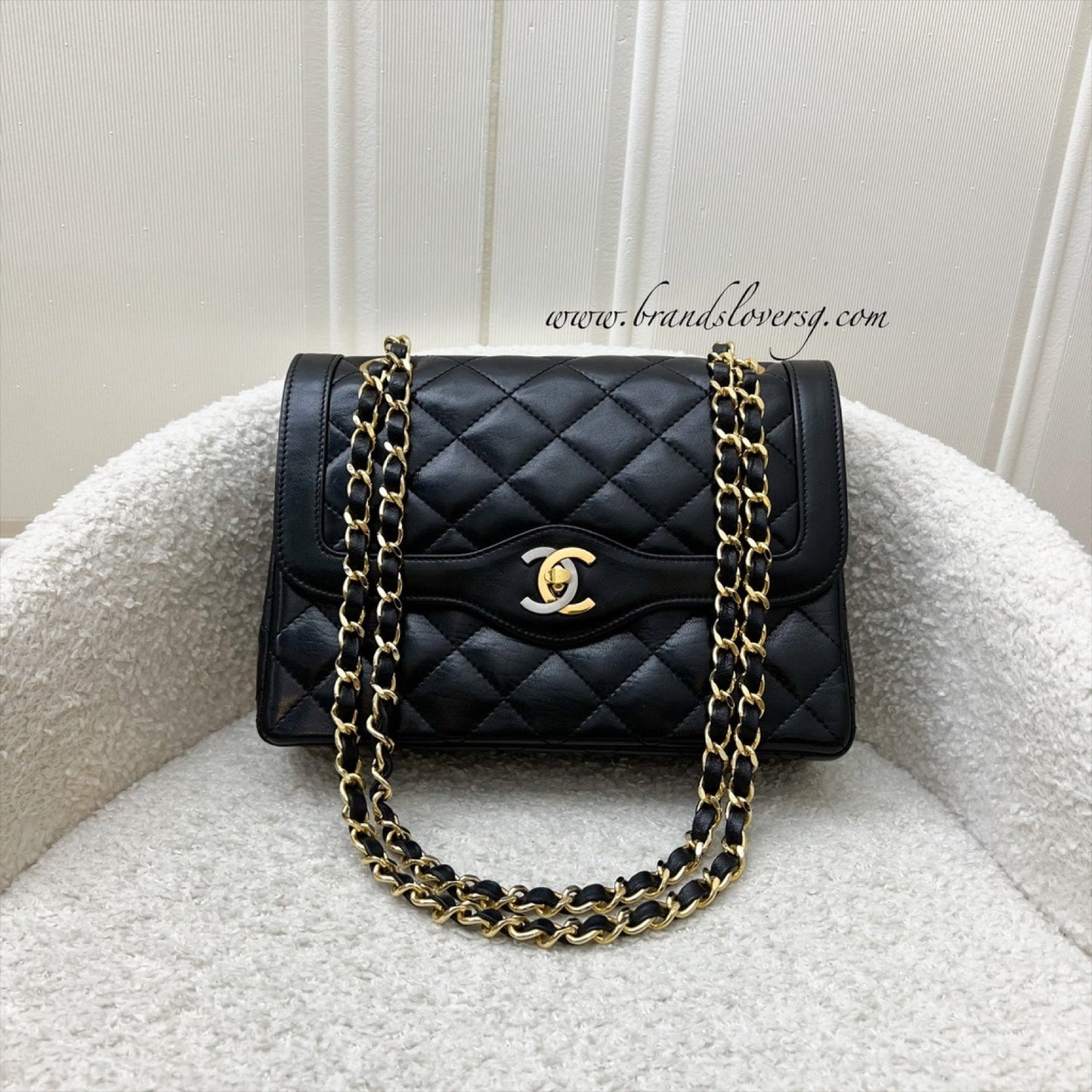 Chanel Vintage Seasonal Small Flap with 2-tone Turn Lock and 24K Gold-Plated HW