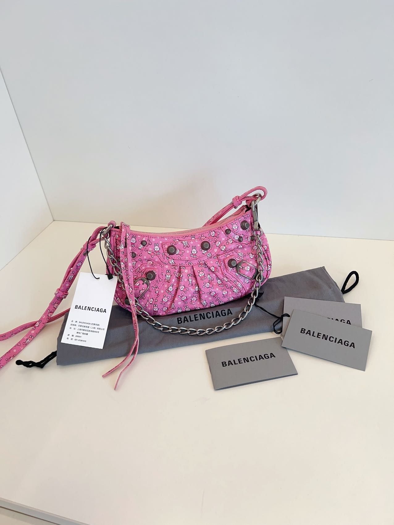 Preloved Balenciaga Le Cagole mini bag pink 20*12cm 106866