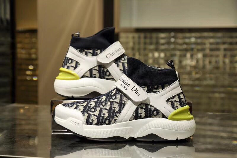 Christian Dior Inspried Sock Blue Yellow Sneaker