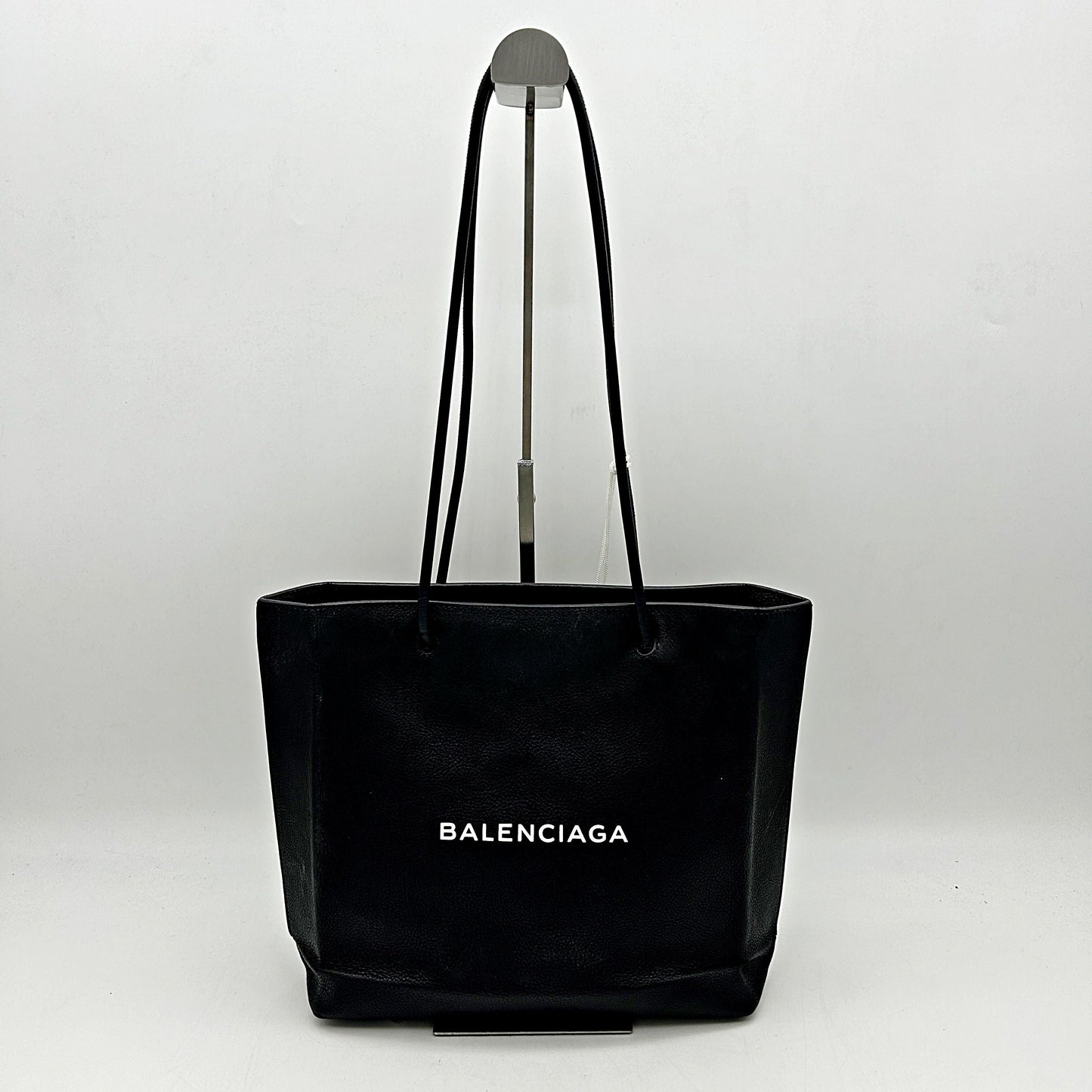 Pre-owned BALENCIAGA Calfskin Logo Small Shopping Black LA39923