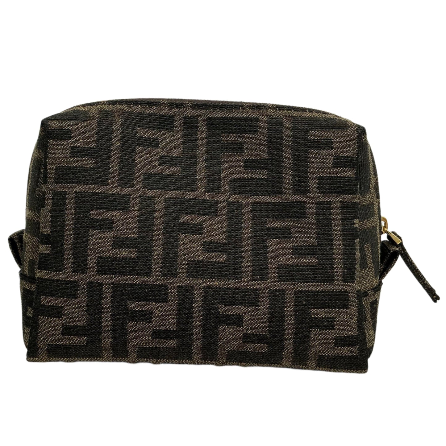 Fendi FF 1974 Trapezoid Beauty Pouch – Small Jacquard Canvas Cosmetic Case