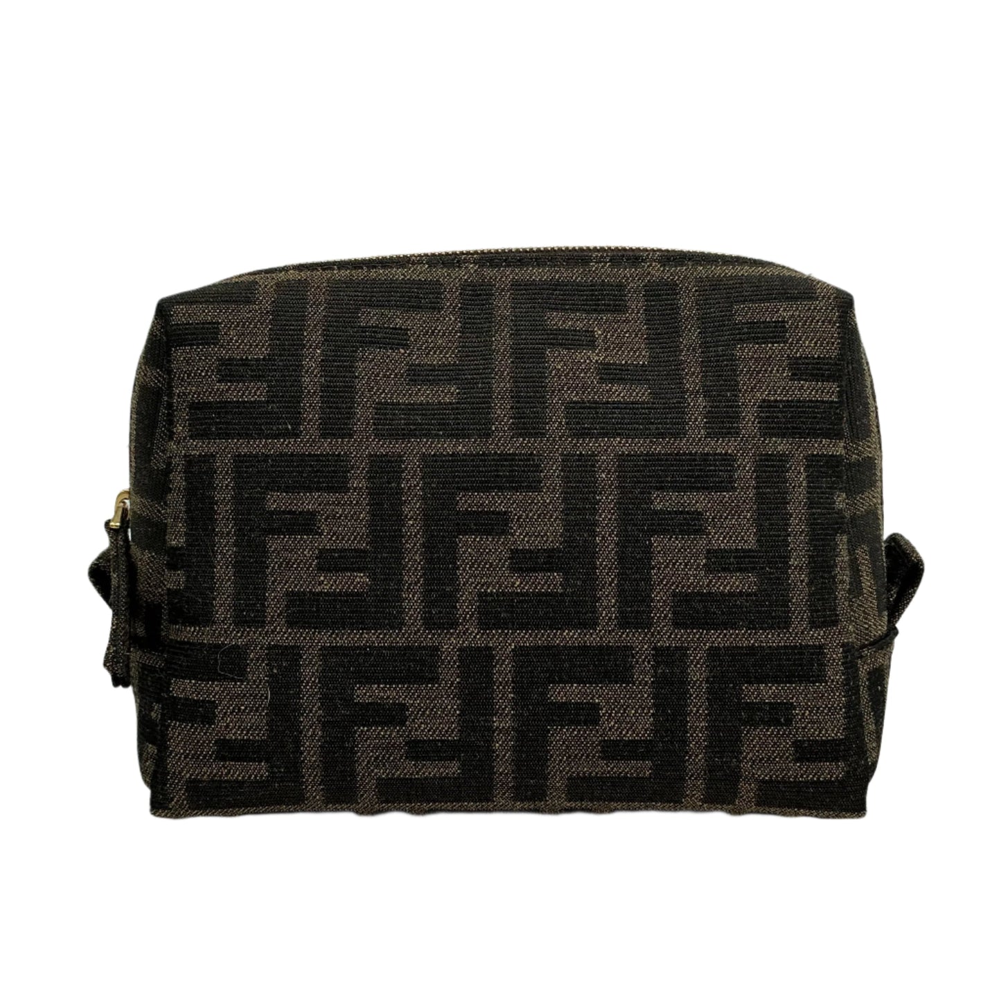 Fendi FF 1974 Trapezoid Beauty Pouch – Small Jacquard Canvas Cosmetic Case