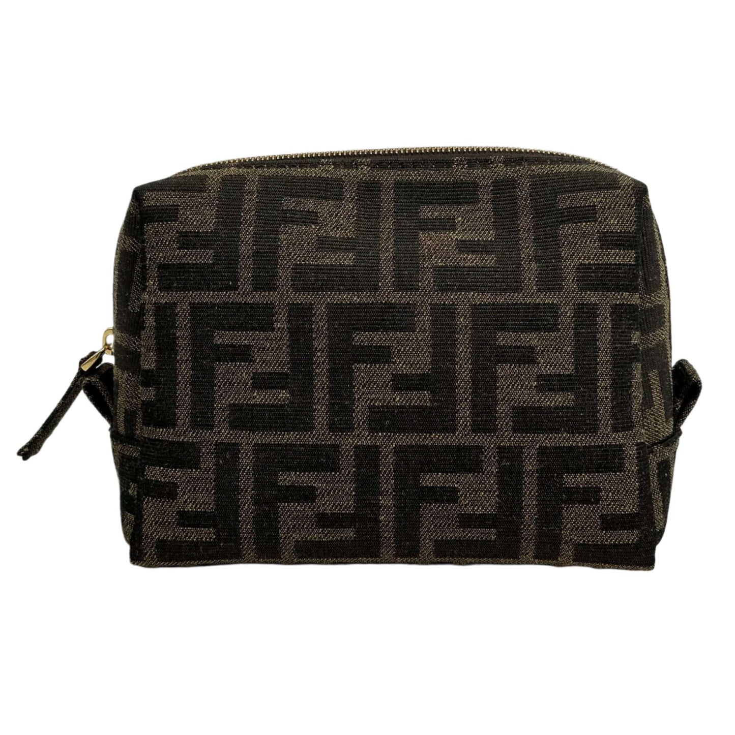 Fendi FF 1974 Trapezoid Beauty Pouch – Small Jacquard Canvas Cosmetic Case