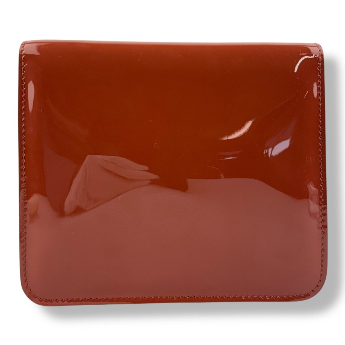 Fendi FF Karligraphy Brown Vernice Patent Leather Crossbody Handbag