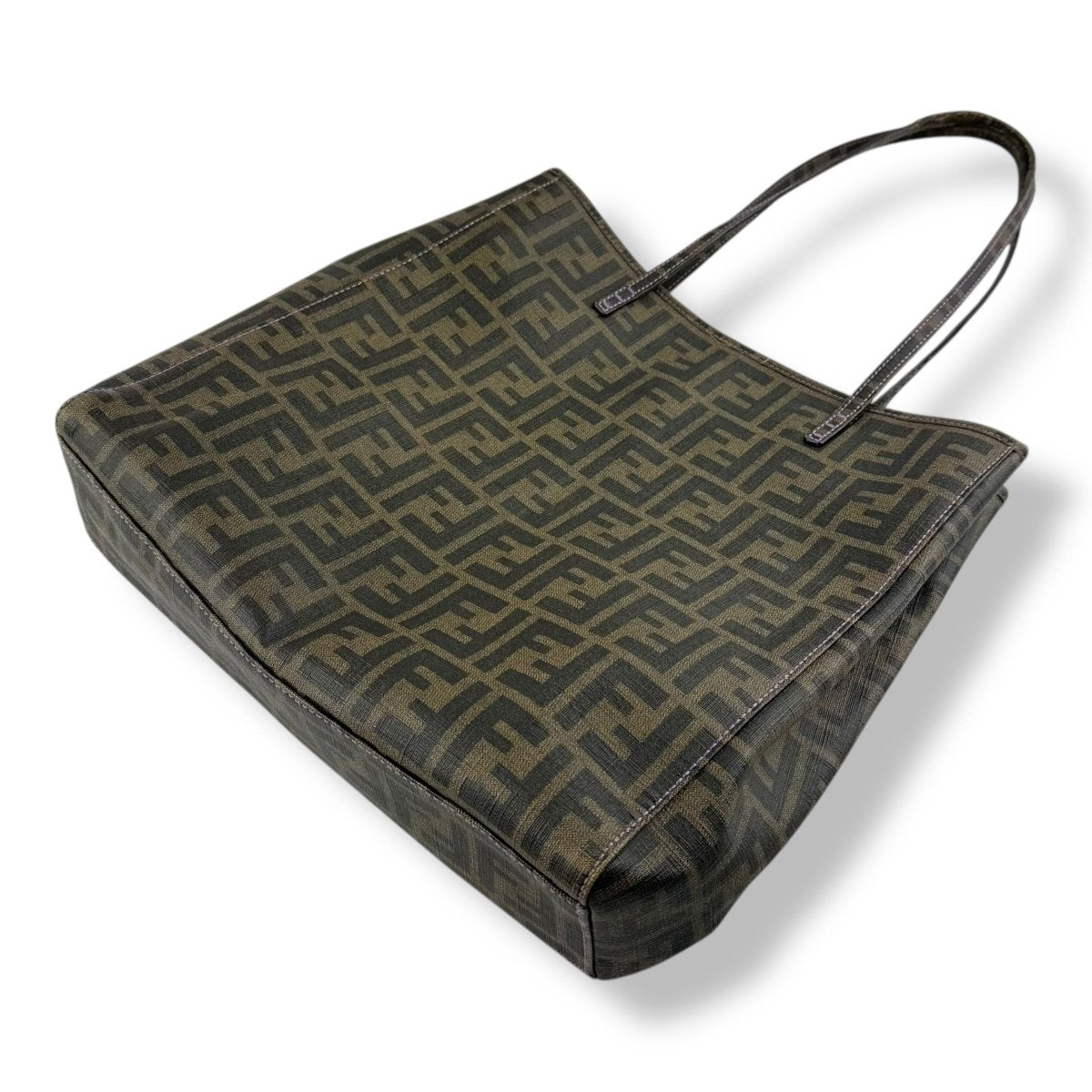 Fendi FF Monogram Zucca Brown Shoulder Tote Handbag
