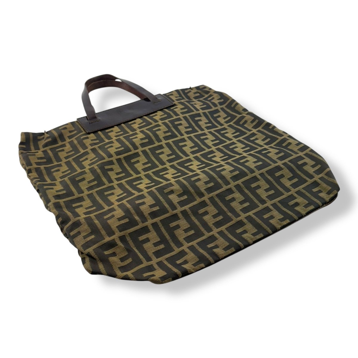 Fendi FF Monogram Zucca Brown Shoulder Tote Handbag