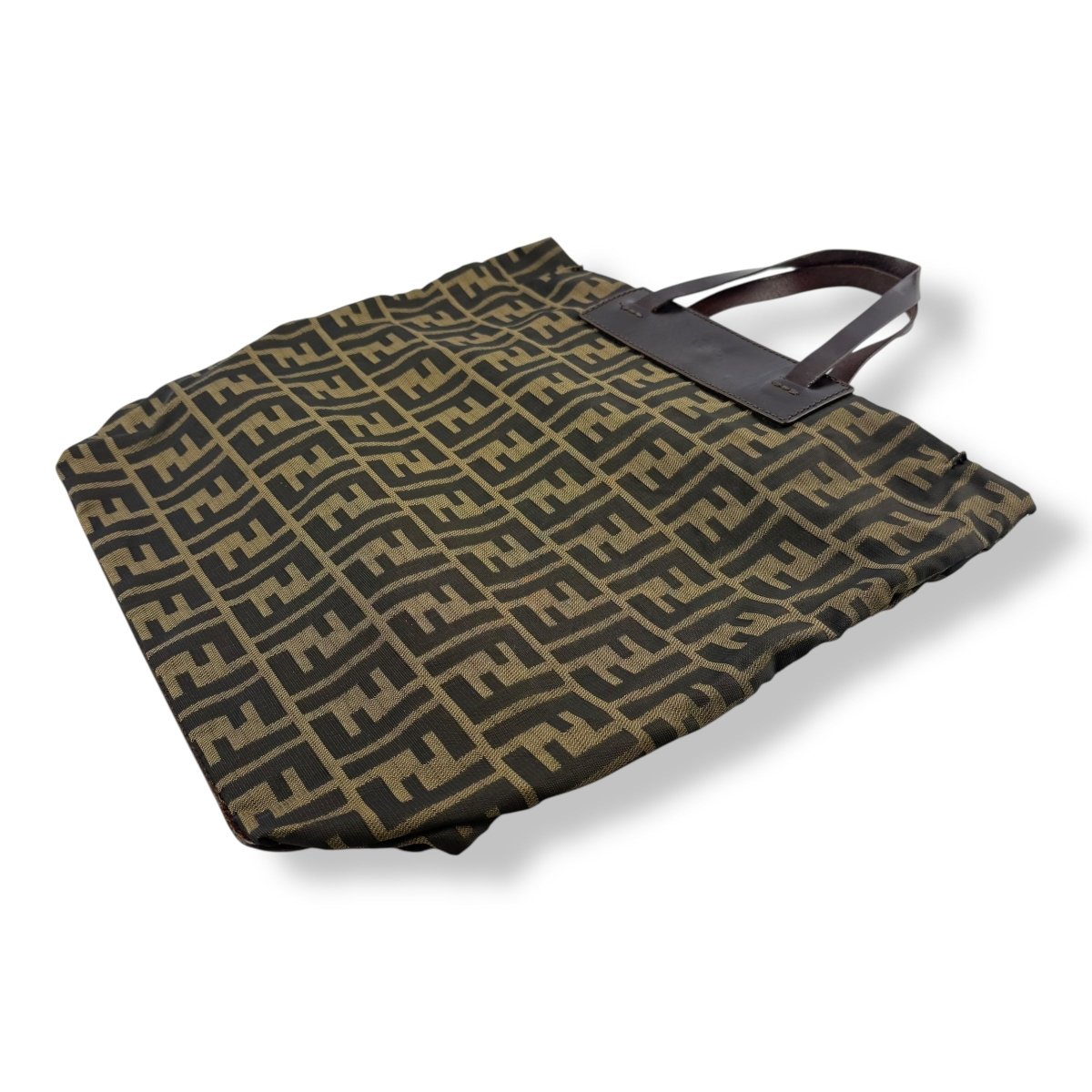 Fendi FF Monogram Zucca Brown Shoulder Tote Handbag