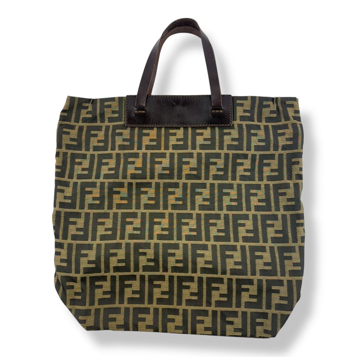 Fendi FF Monogram Zucca Brown Shoulder Tote Handbag