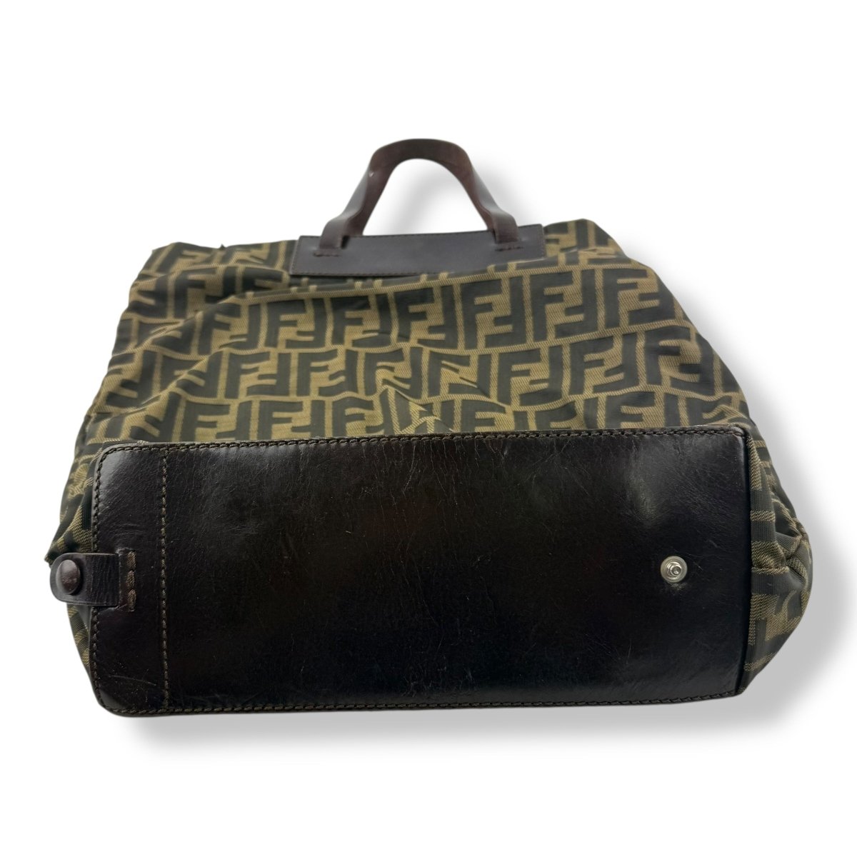 Fendi FF Monogram Zucca Brown Shoulder Tote Handbag