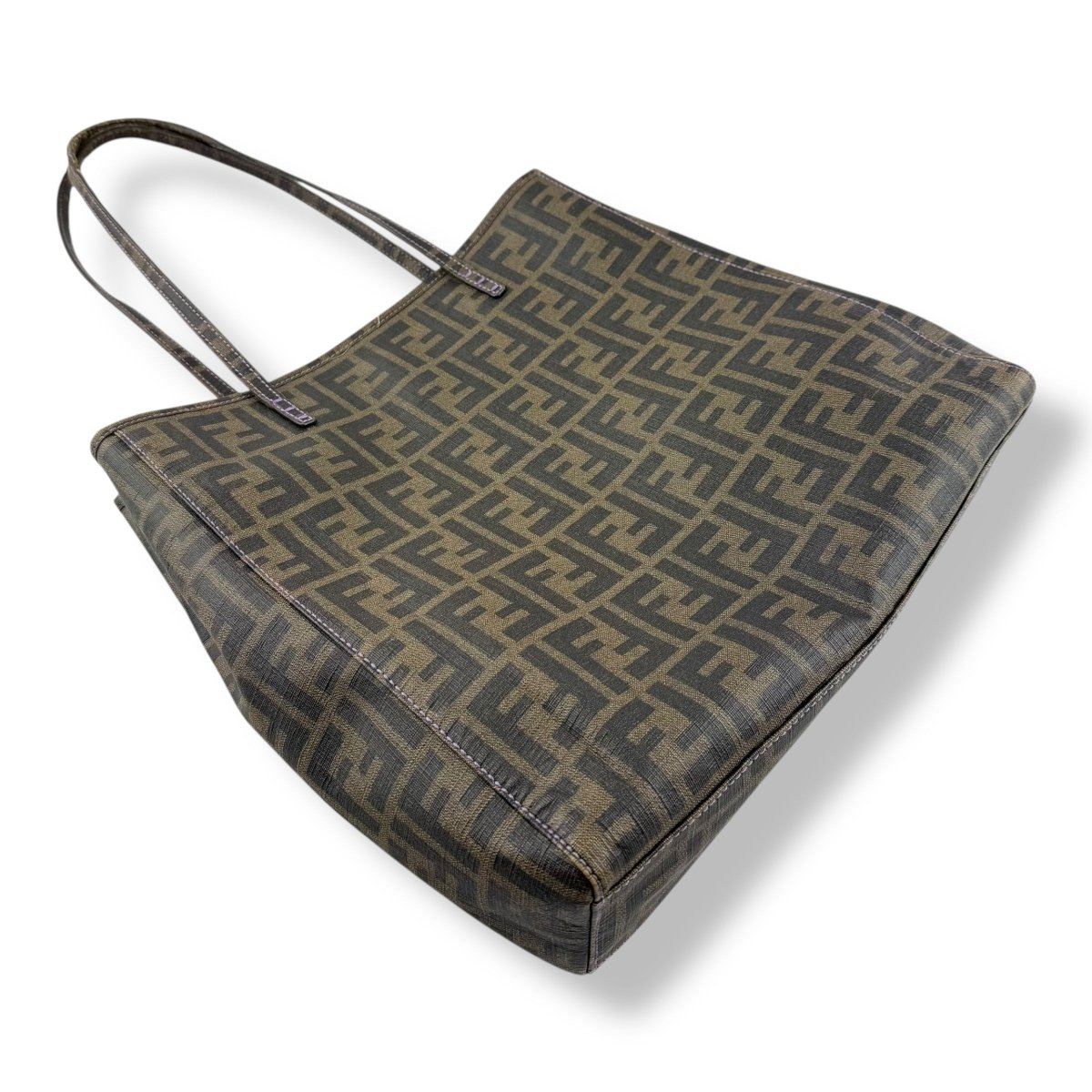 Fendi FF Monogram Zucca Brown Shoulder Tote Handbag