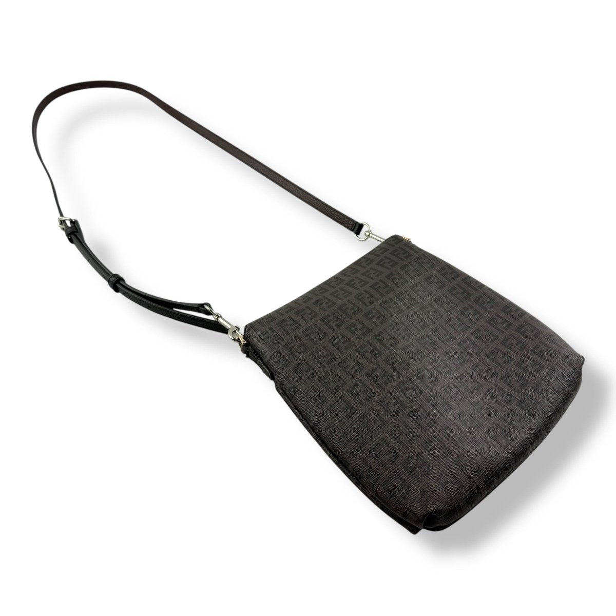 Fendi FF Monogram Zucchino Leather Crossbody Bag