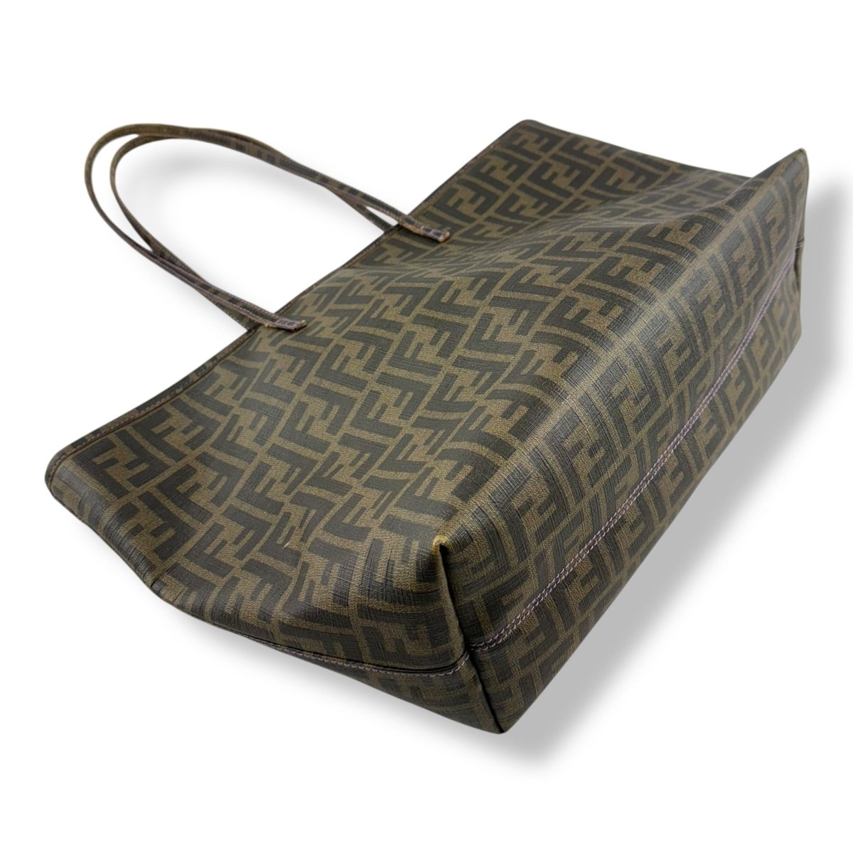 Fendi Roll Bag Brown Leather Tote Handbag