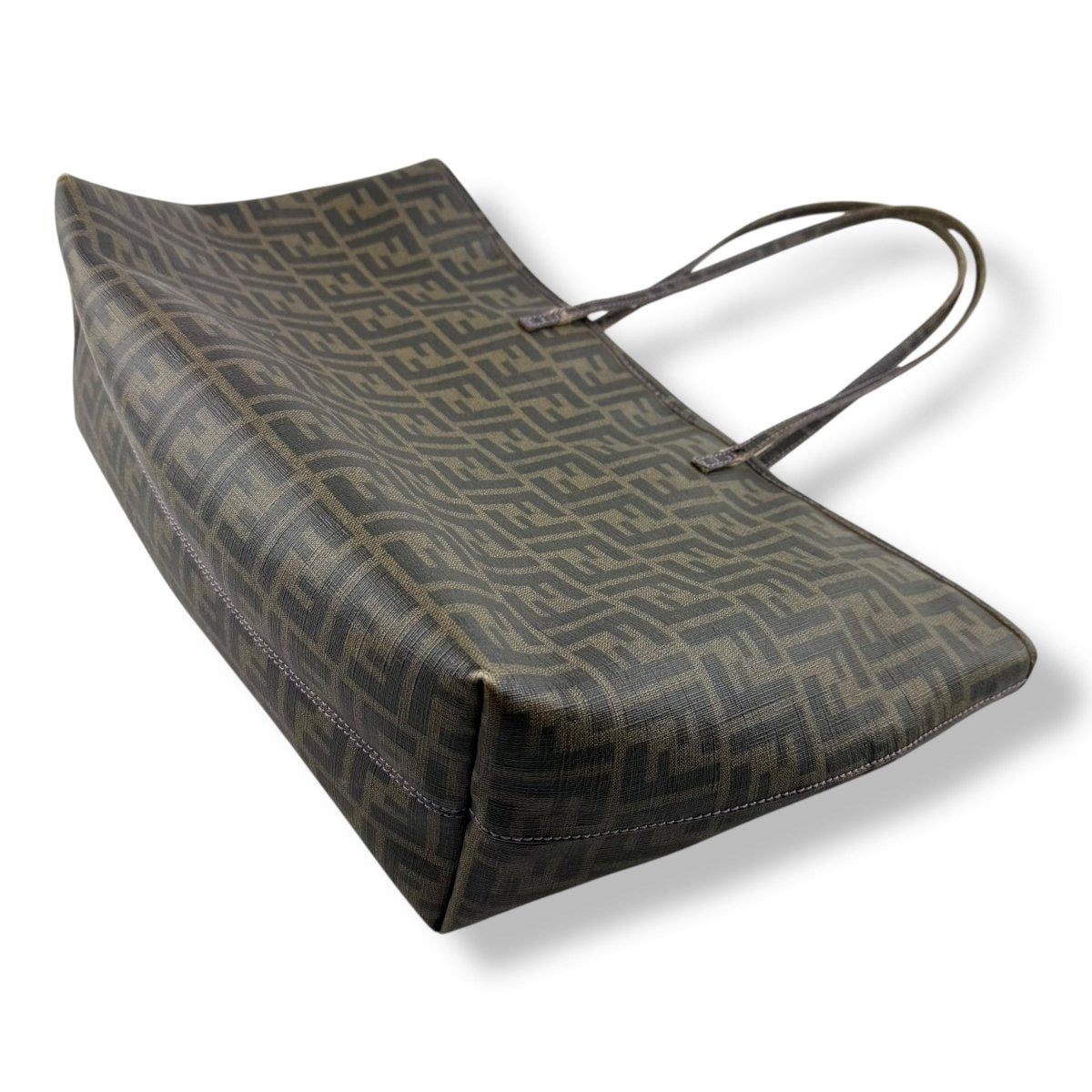 Fendi Roll Bag Brown Leather Tote Handbag