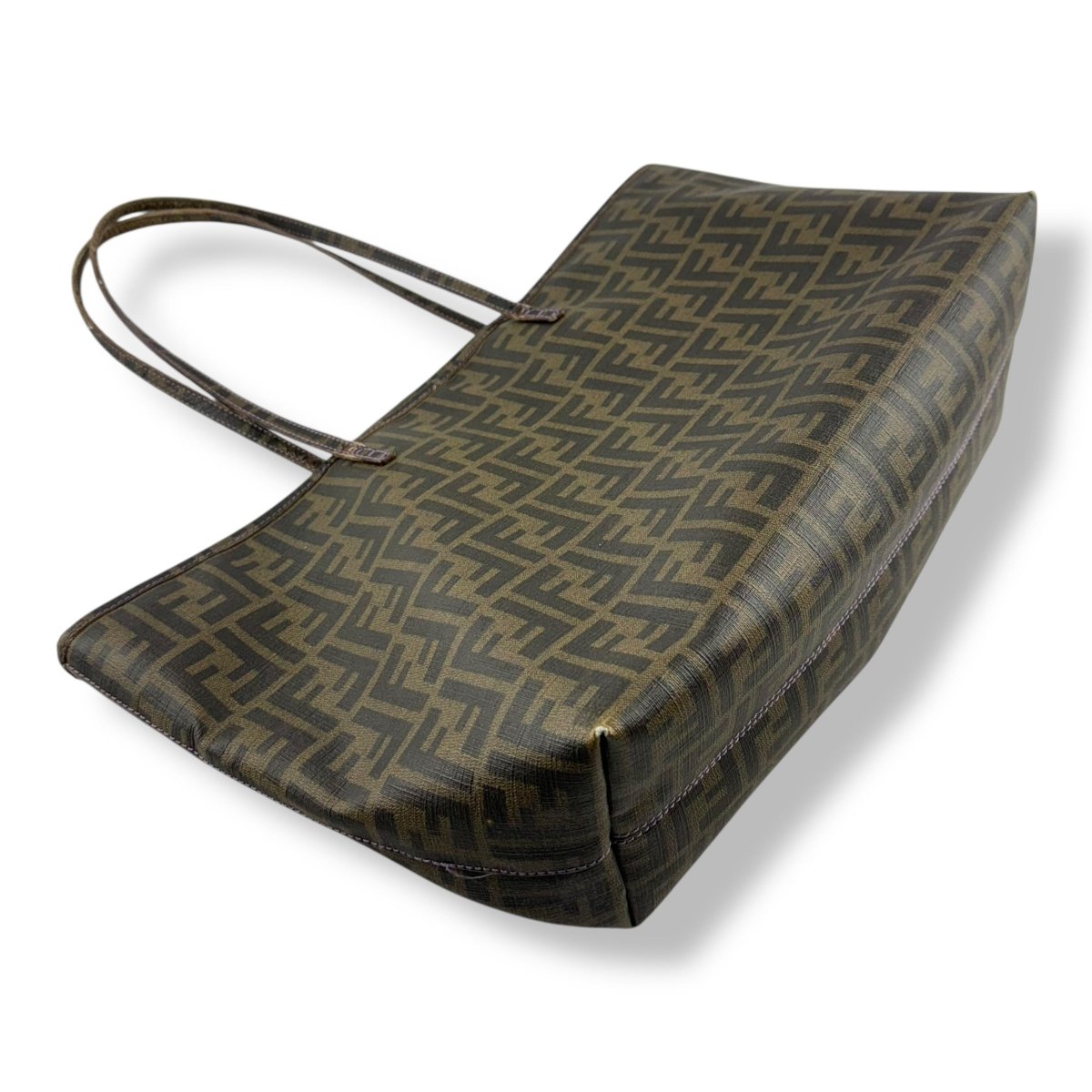 Fendi Roll Bag Brown Leather Tote Handbag