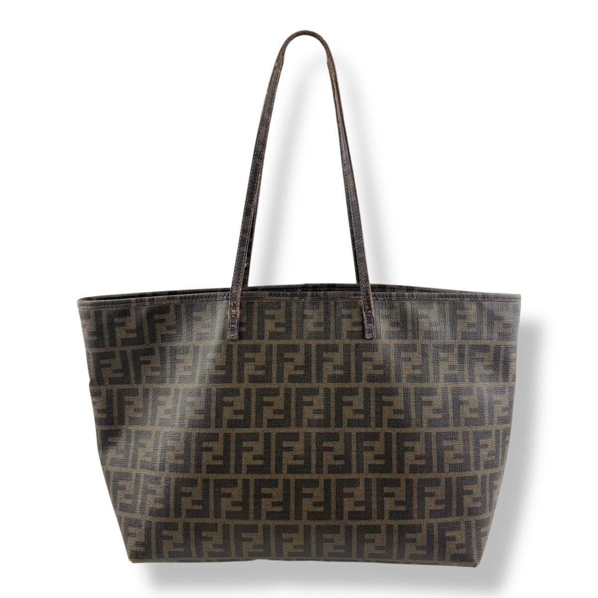 Fendi Roll Bag Brown Leather Tote Handbag