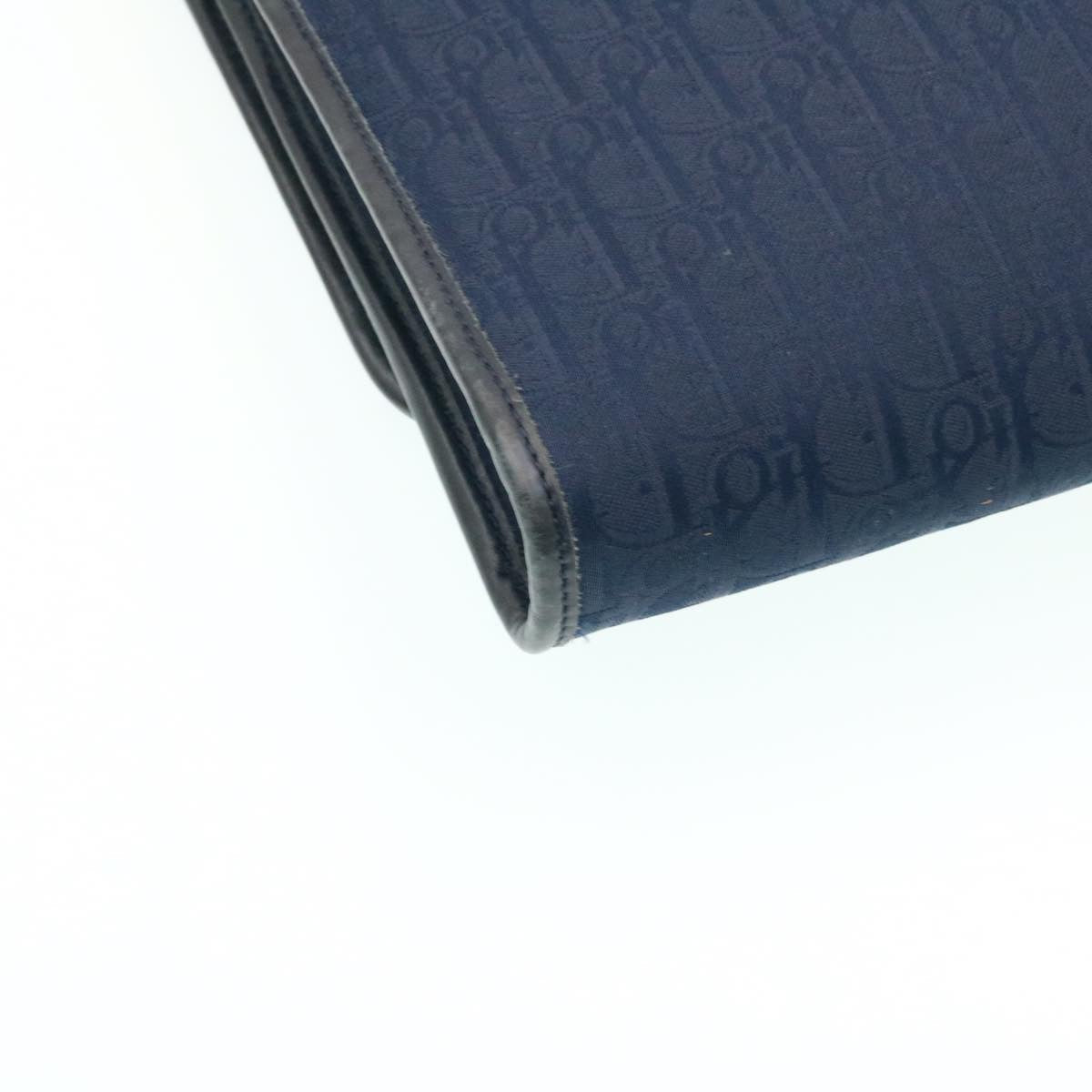 CHRISTIAN DIOR Honeycomb Canvas Shoulder Bag Navy Auth am1653g