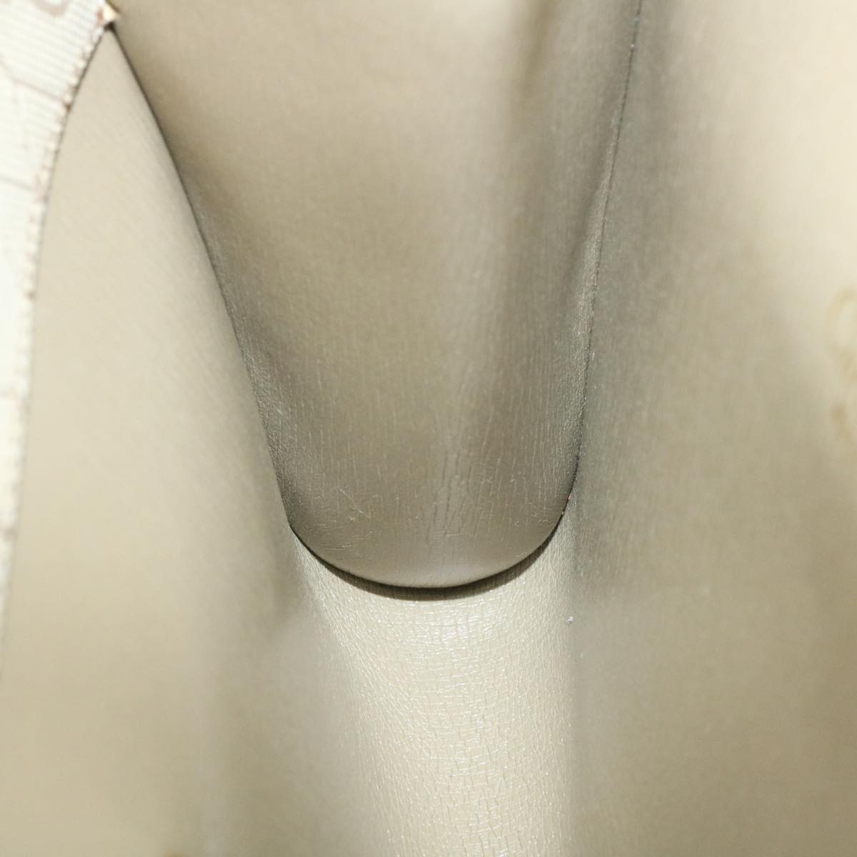 CHRISTIAN DIOR Honeycomb Chain Shoulder Bag Canvas Beige Auth am2250g