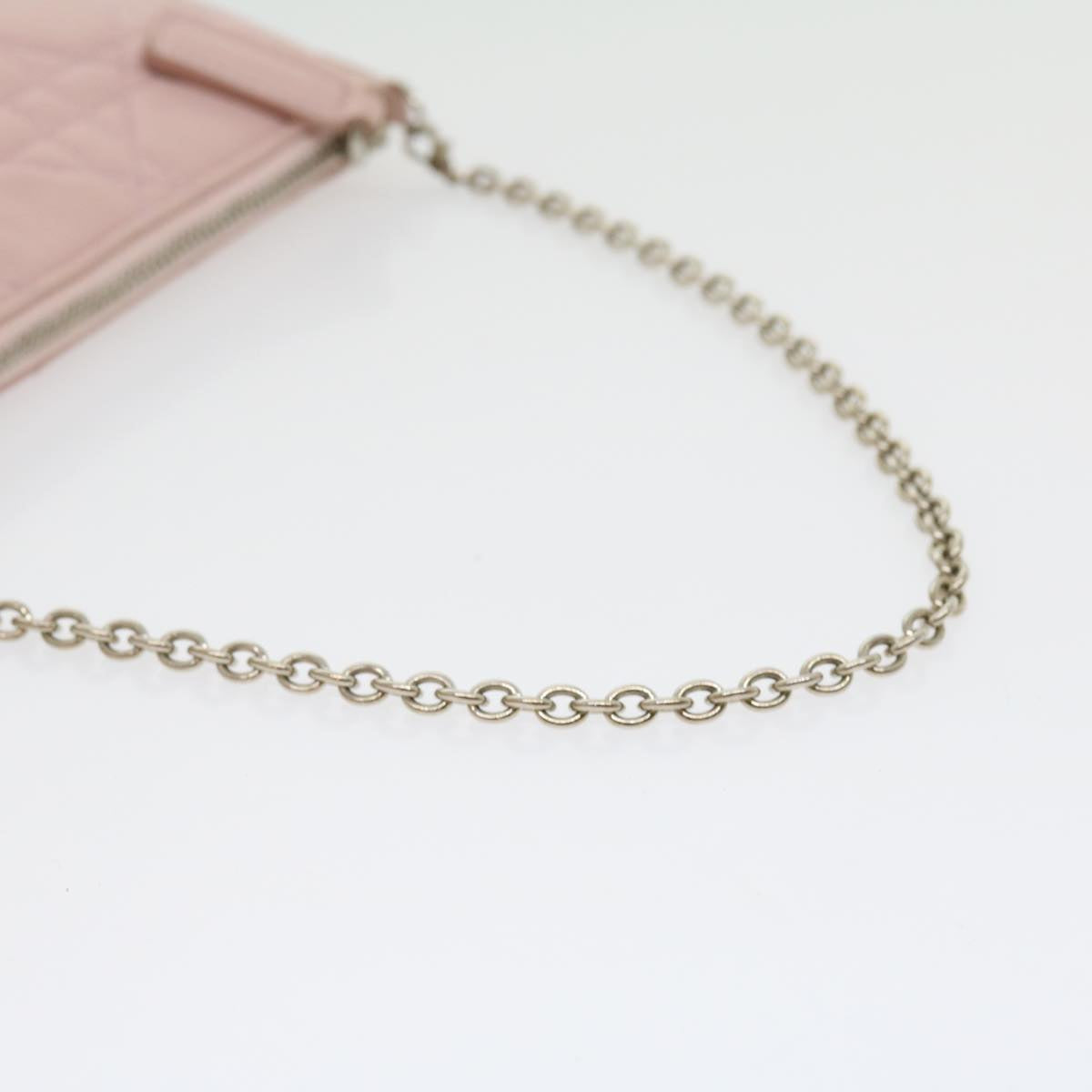 CHRISTIAN DIOR Lady Dior Canage Accessory Pouch Pink Auth am2660gA