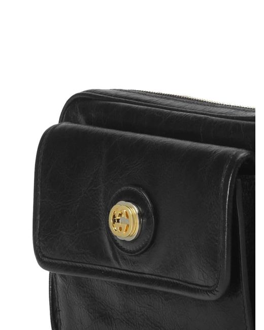 GUCCI Leather Interlocking G Belt Bag