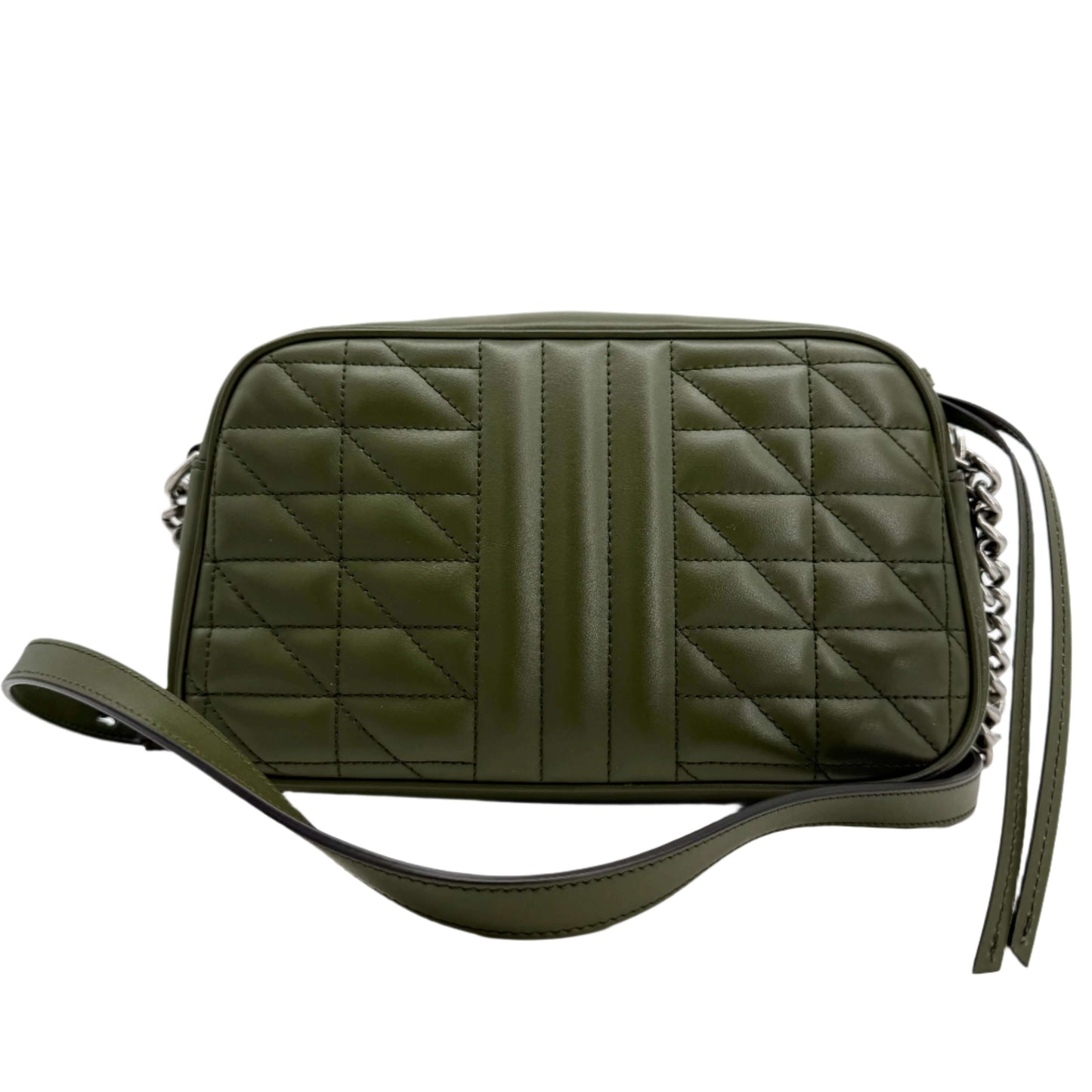 Gucci Calfskin Matelasse Aria Small GG Marmont Chain Shoulder Bag – Military Wood