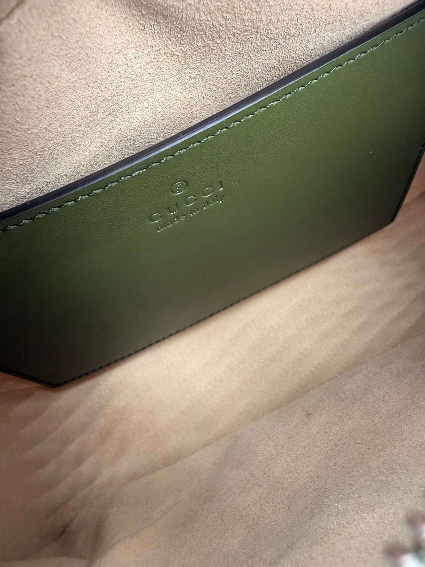 Gucci Calfskin Matelasse Aria Small GG Marmont Chain Shoulder Bag – Military Wood