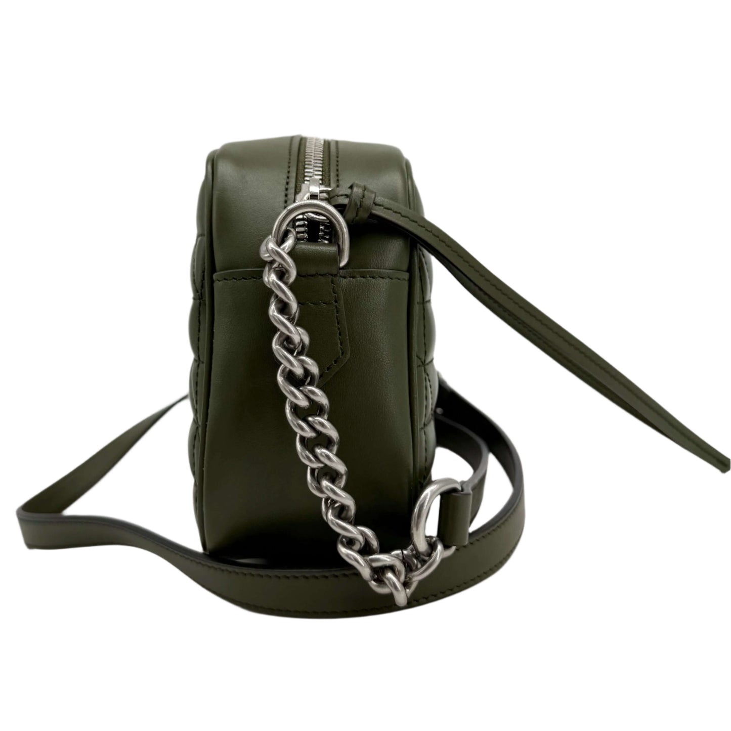 Gucci Calfskin Matelasse Aria Small GG Marmont Chain Shoulder Bag – Military Wood