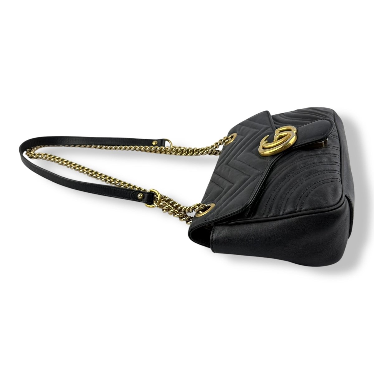Gucci GG Marmont Black Leather Small Handbag