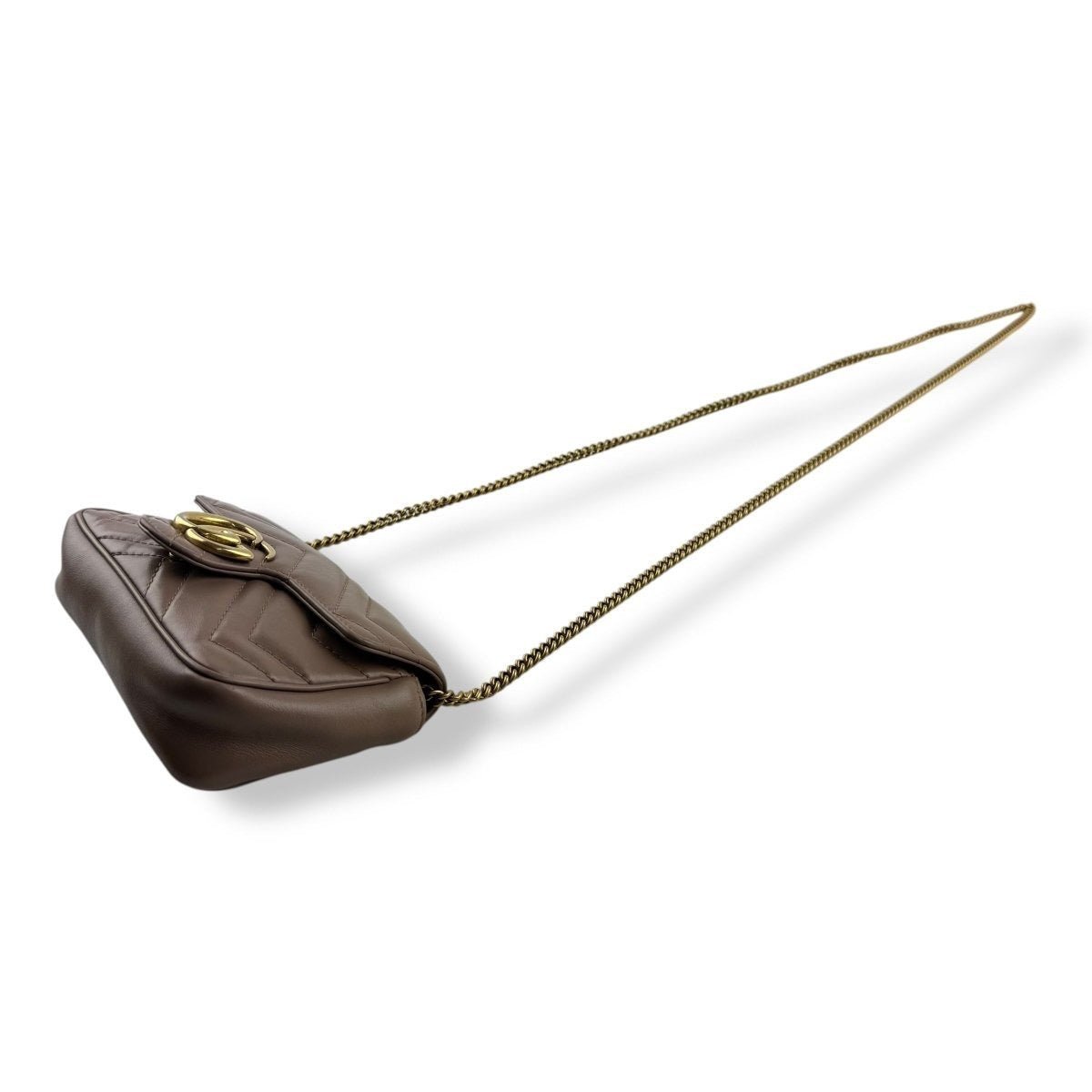 Gucci GG Marmont Flap Dusty Pink Leather Super Mini Handbag