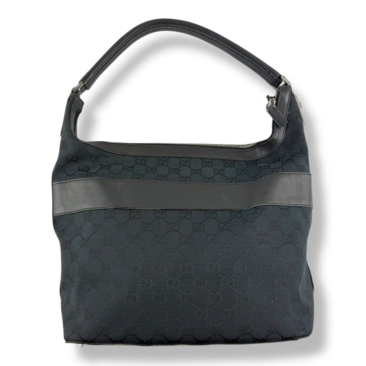 Gucci GG Monogram Black Hobo Shoulder Handbag