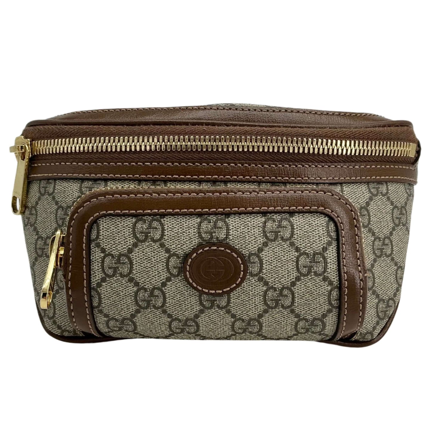 Gucci GG Supreme Monogram Retro Interlocking G Belt Bag – Beige/Ebony/Brown Sugar