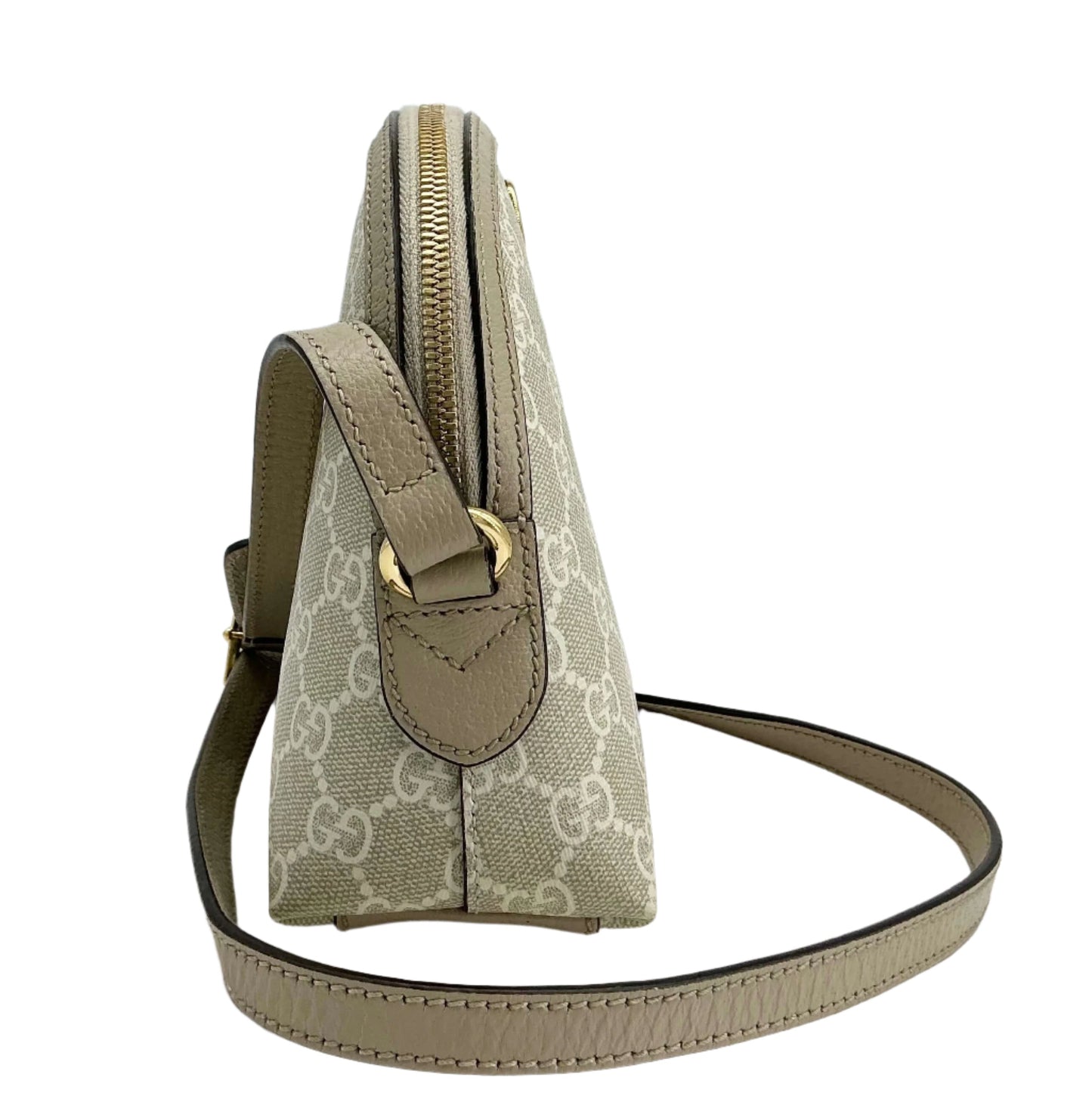 Gucci GG Supreme Monogram Small Ophidia Dome Shoulder Bag – Oatmeal
