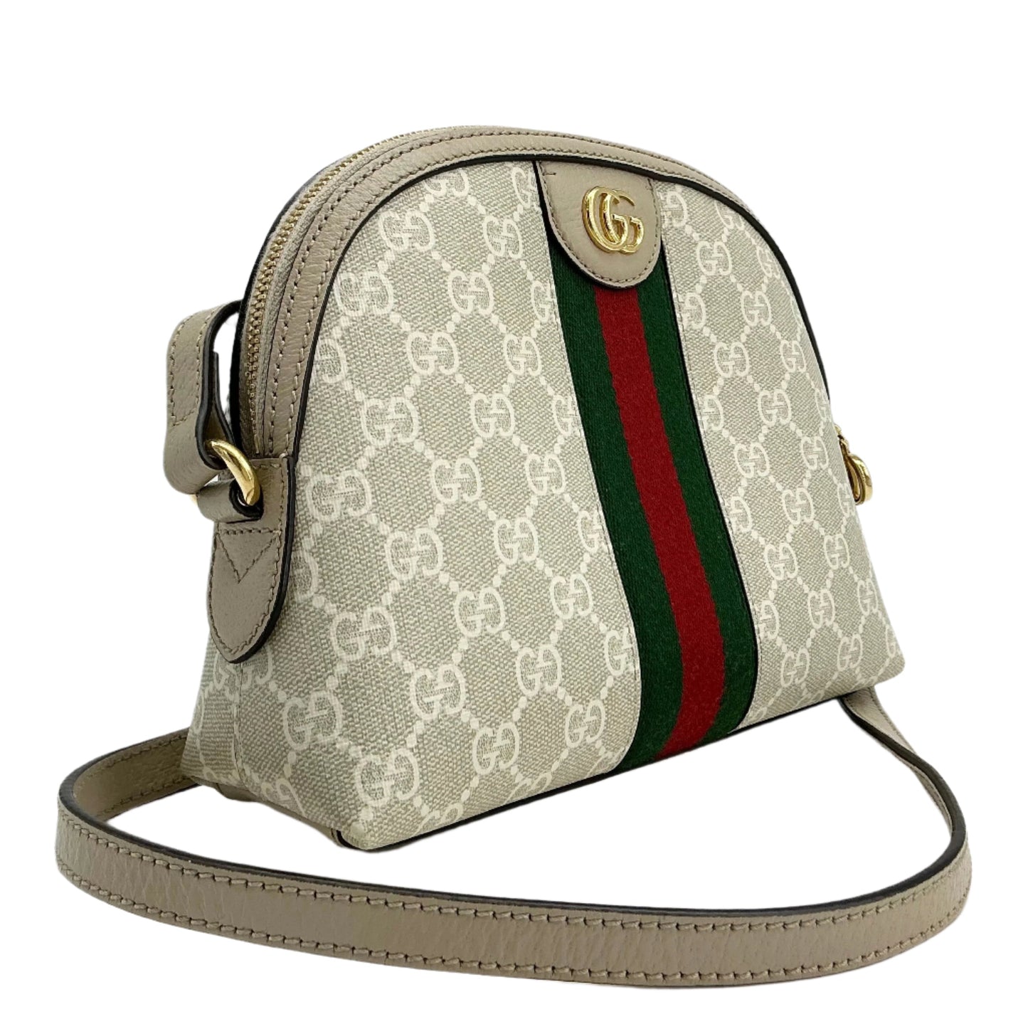 Gucci GG Supreme Monogram Small Ophidia Dome Shoulder Bag – Oatmeal