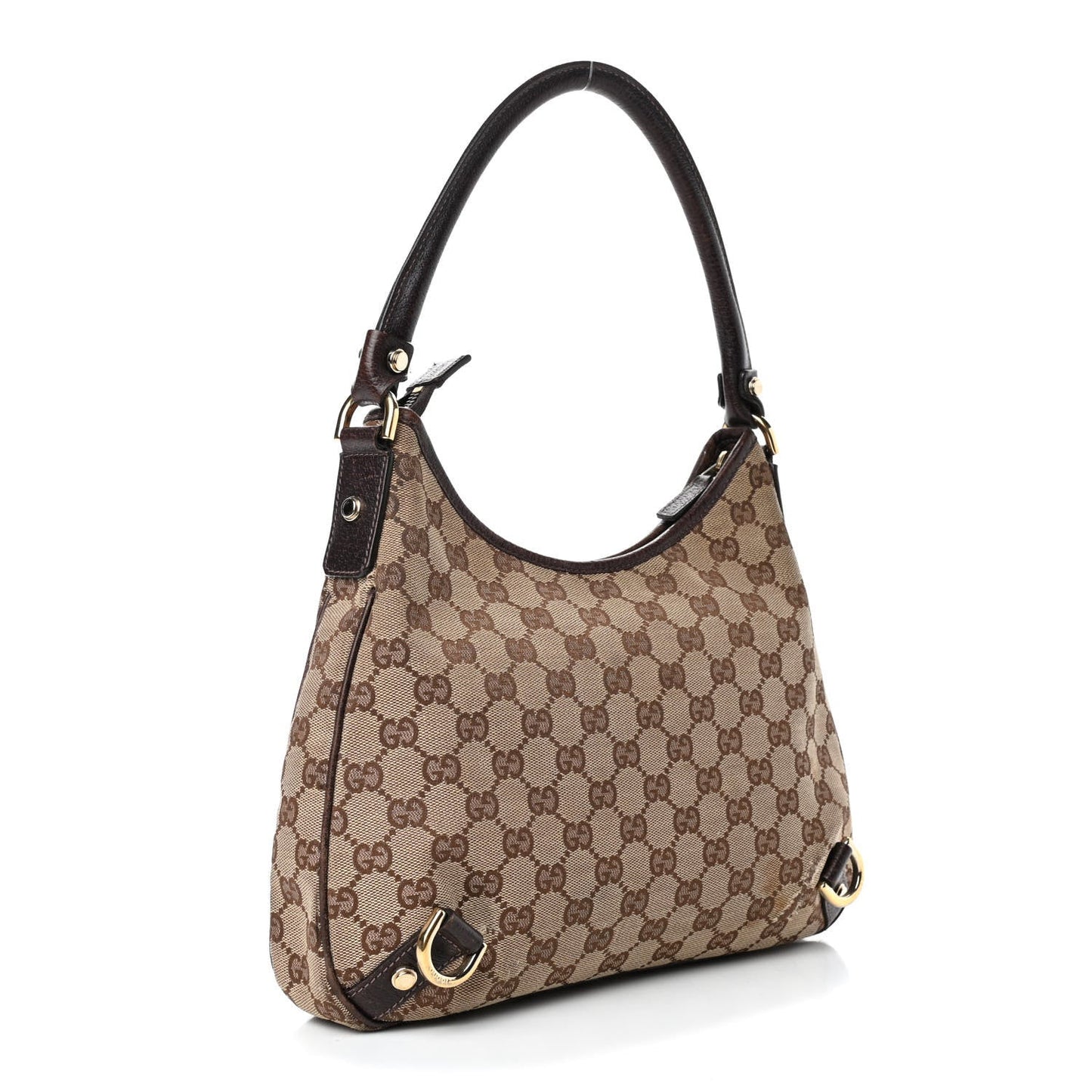 GUCCI MONOGRAM SMALL ABBEY D RING HOBO BAG