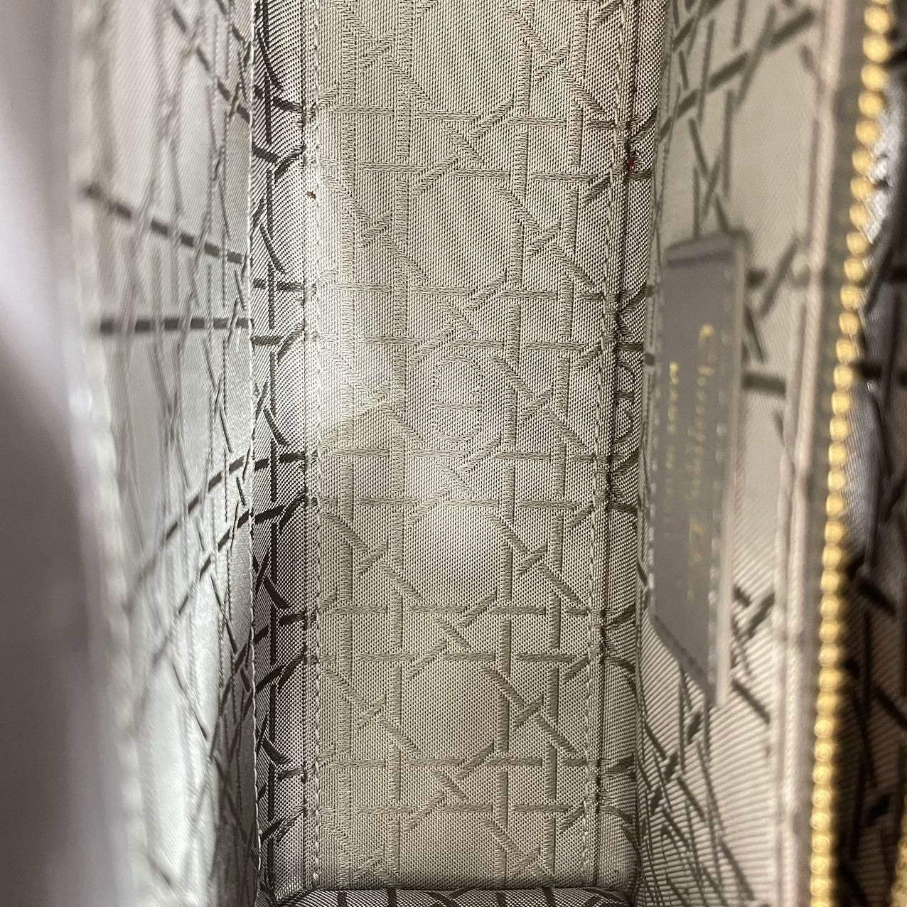 Dior Small Lady Dior ABC in Gray Lambskin and LGHW Enamel Buckle