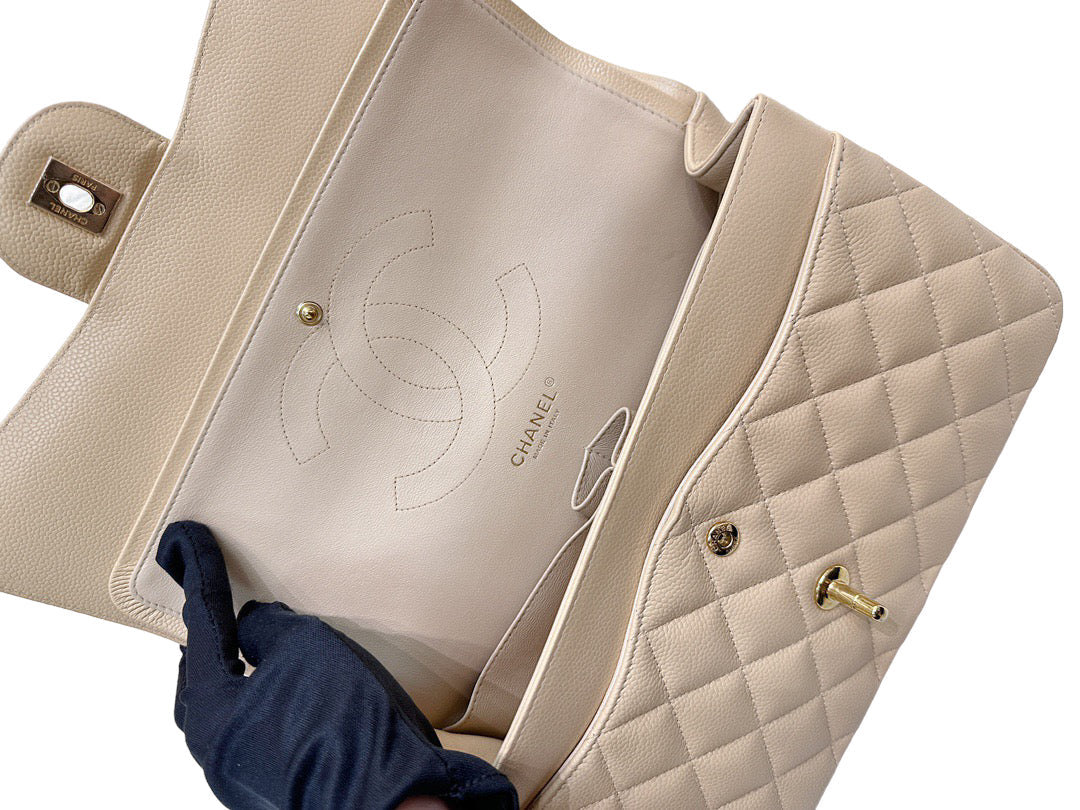Chanel Jumbo Classic Flap Bag Beige Ghw