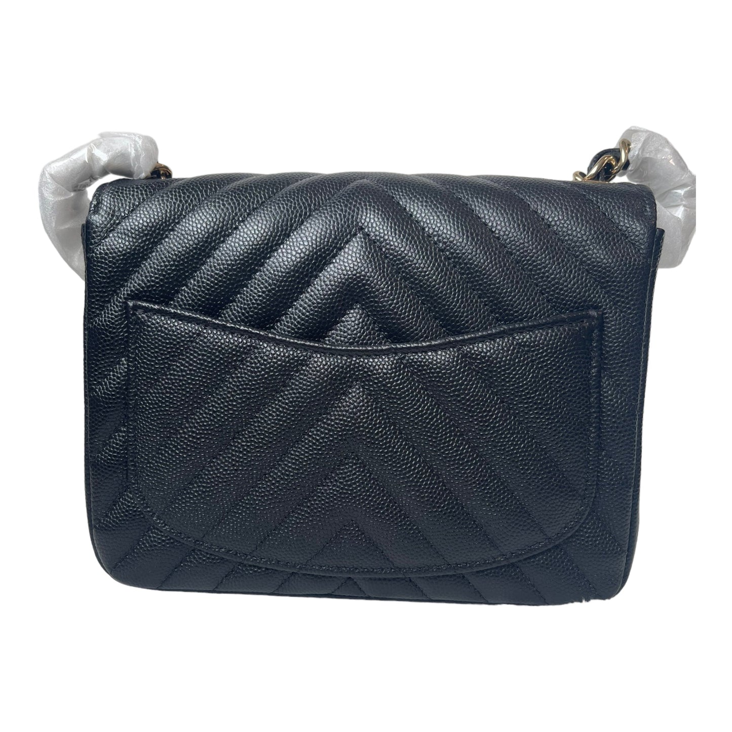 Chanel Mini Square Chevron Caviar 18B