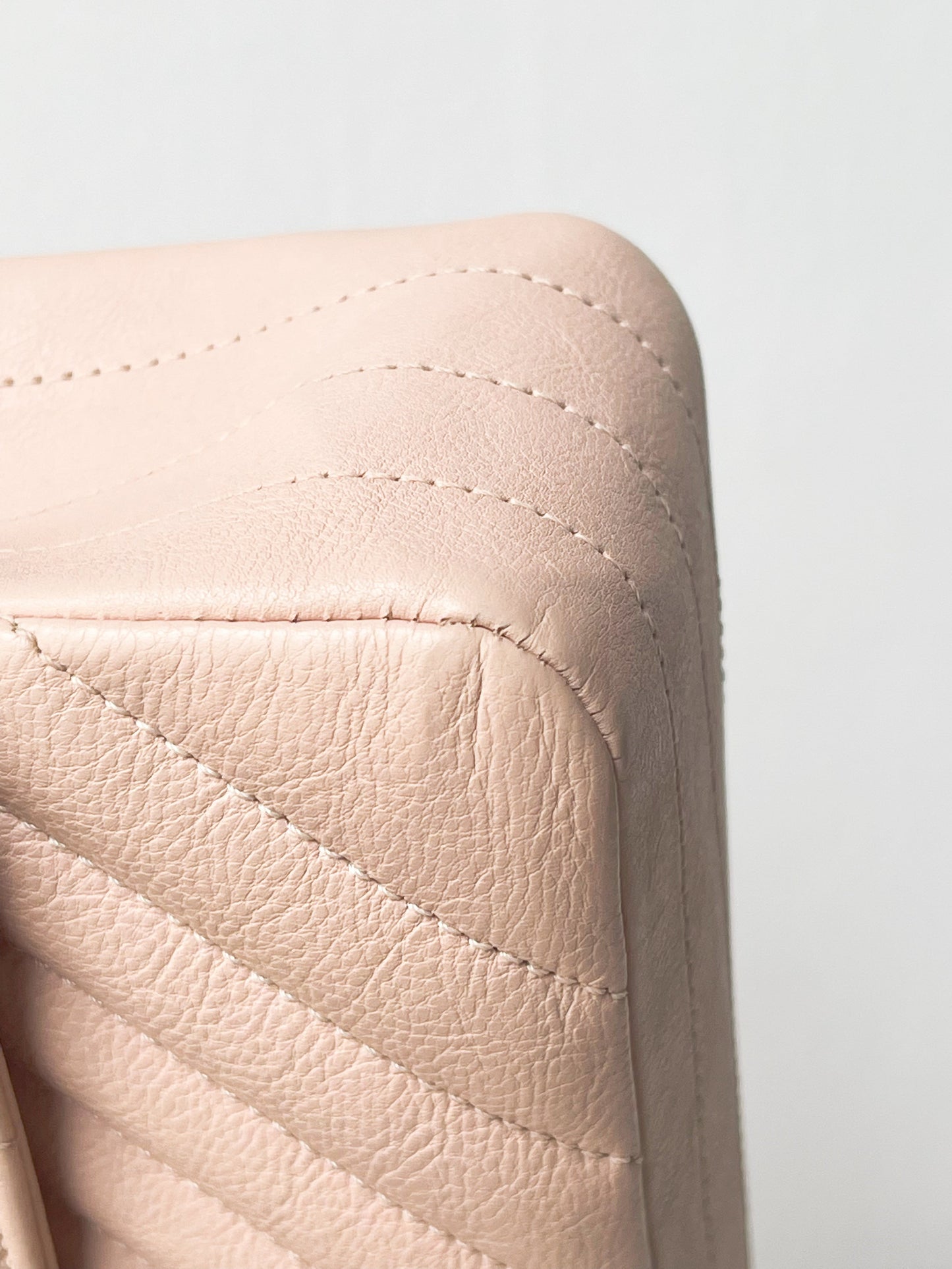Chanel 17C Classic Chevron Calfskin Light Pink